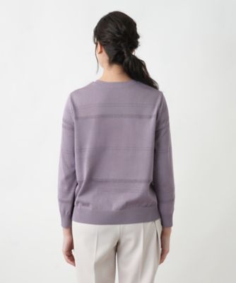 ペイズリー柄切替クルーネックニット【ＲＯＣＨＡＳ　Ｐｒｅｍｉｅｒｅ】