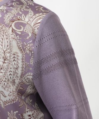 ペイズリー柄切替クルーネックニット【ＲＯＣＨＡＳ　Ｐｒｅｍｉｅｒｅ】