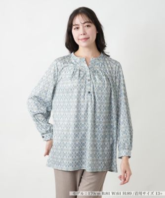 ＜Leilian plus house (Women/大きいサイズ)＞幾何学柄ブラウス