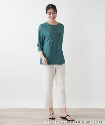 【店舗人気】刺繍ボーダーカットソー【プラス企画】