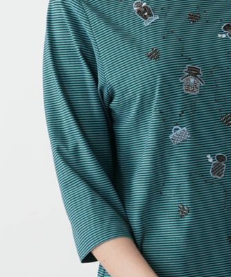 【店舗人気】刺繍ボーダーカットソー【プラス企画】