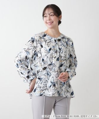 ＜Leilian plus house (Women/大きいサイズ)＞ボタニカル柄ブラウス