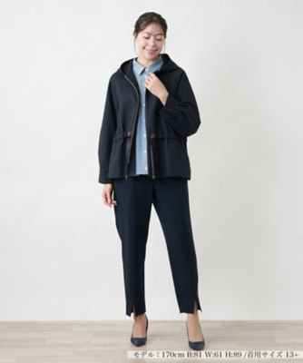 F396 美品 XL 13+ レリアン プラスハウス リバーシブル レディース ノーカラージャケット【BOURGE】 | Leilian plus house