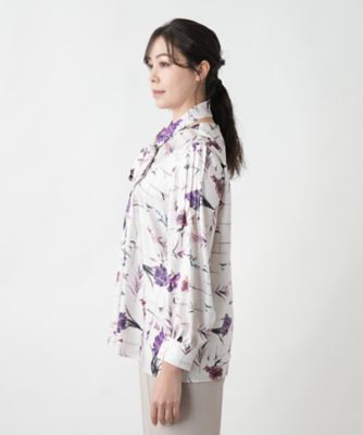 プリントボウタイブラウス【ＲＯＣＨＡＳ　Ｐｒｅｍｉｅｒｅ】