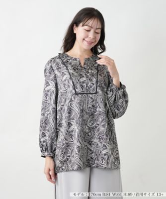 ＜Leilian plus house (Women/大きいサイズ)＞ペイズリー柄ブラウス