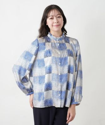 ROCHAS - ロシャス プルミエール ☆ 総柄 フリル 長袖 ブラウス