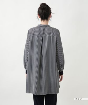 【店舗人気】バンドカラーブラウス【プラス企画】