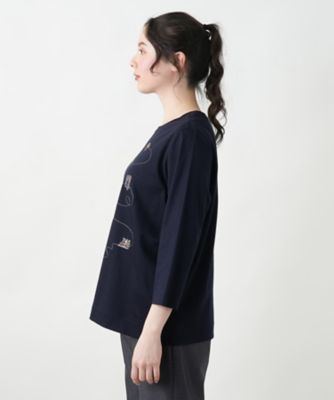 刺繍クルーネックカットソー【プラス企画】