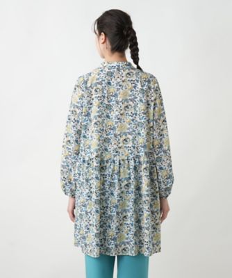 極美品✨Leilian 13＋ 洗える フラワープリントチュニック ボウタイ 極美品✨Leilian 13＋ 洗える フラワープリントチュニック ボウタイ