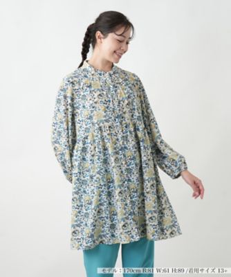 ＜Leilian plus house (Women/大きいサイズ)＞【店舗人気】フラワー柄チュニックブラウス【プラス企画】
