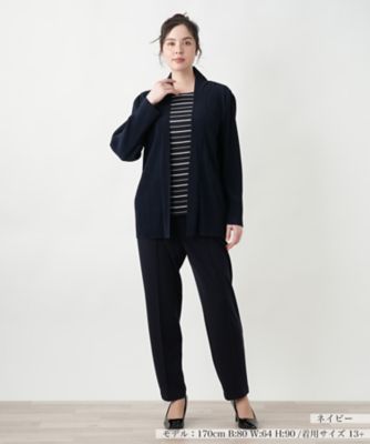 【店舗人気】ボーダーレイヤード風ブラウス【プラス企画】