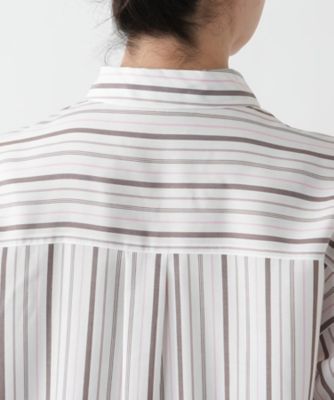 店舗人気】ストライプシャツ【Leilian WHITE