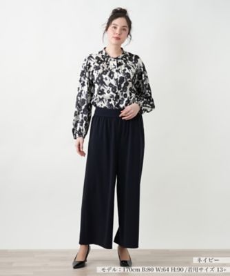 極美品☆レリアン ルイジボット生地 ワイドパンツセットアップ 大きい13+サイズ ワイドパンツ | Leilian (Women)/レリアン | 三越伊勢丹