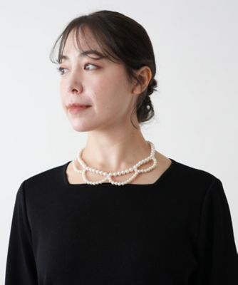 ＜Leilian plus house (Women/大きいサイズ)＞スカラップネックレス【ＢＯＵＲＧＥ】