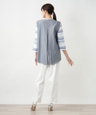 【店舗人気】異素材切替ニット【ＣＩＮＺＩＡ　ＣＡＬＤＩ】