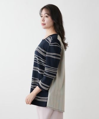 【店舗人気】異素材切替ニット【ＣＩＮＺＩＡ　ＣＡＬＤＩ】