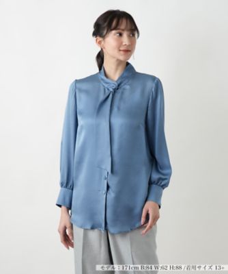 ＜Leilian plus house (Women/大きいサイズ)＞【店舗人気】ボウタイブラウス【ＢＯＵＲＧＥ】