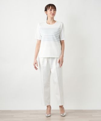 店舗人気】ラメボーダーニット【ROCHAS Premiere
