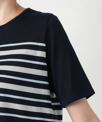 店舗人気】ラメボーダーニット【ROCHAS Premiere