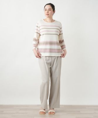 Leilian PLUS HOUSE / レリアンプラスハウス 【店舗人気】ラメボーダーニット【ROCHAS Premiere】 店舗人気】ラメマルチボーダーニット【ROCHAS