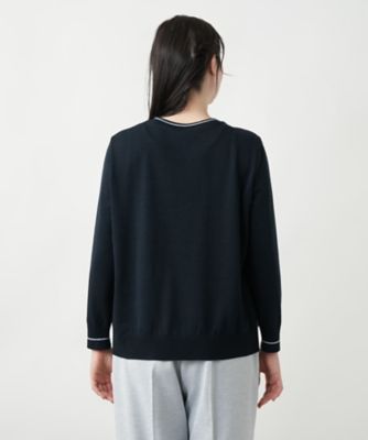 【店舗人気】ペイズリー切替クルーネックニット【ＲＯＣＨＡＳ　Ｐｒｅｍｉｅｒｅ】【ＲＡＴＴＩ】