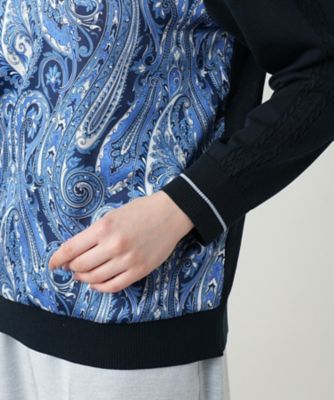 【店舗人気】ペイズリー切替クルーネックニット【ＲＯＣＨＡＳ　Ｐｒｅｍｉｅｒｅ】【ＲＡＴＴＩ】