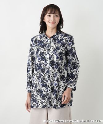＜Leilian plus house (Women/大きいサイズ)＞【店舗人気】ボタニカル柄ブラウス