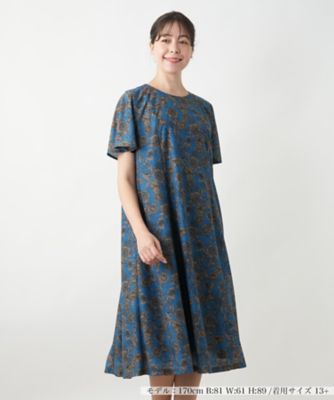 ＜Leilian plus house (Women/大きいサイズ)＞【店舗人気】フラワー柄フレアワンピース【Ｌｅｉｌｉａｎ　ＷＨＩＴＥ　ＬＡＢＥＬ】
