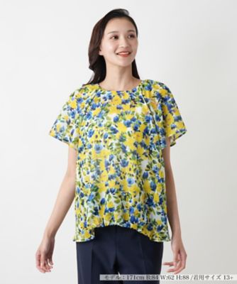 ＜Leilian plus house (Women/大きいサイズ)＞【店舗人気】フラワープリントブラウス【Ｌｅｉｌｉａｎ　ＷＨＩＴＥ　ＬＡＢＥＬ】