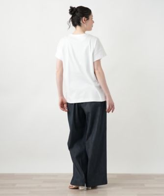 【店舗人気】フラワー刺繍Ｔシャツ【Ｌｅｉｌｉａｎ　ＷＨＩＴＥ　ＬＡＢＥＬ】