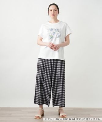 【店舗人気】フラワー刺繍Ｔシャツ【Ｌｅｉｌｉａｎ　ＷＨＩＴＥ　ＬＡＢＥＬ】