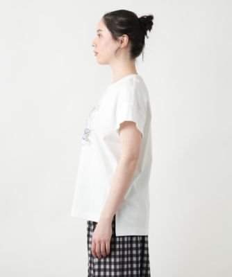 【店舗人気】フラワー刺繍Ｔシャツ【Ｌｅｉｌｉａｎ　ＷＨＩＴＥ　ＬＡＢＥＬ】