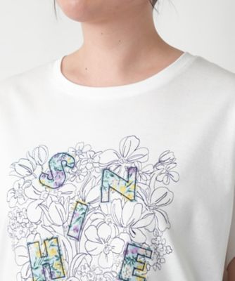 【店舗人気】フラワー刺繍Ｔシャツ【Ｌｅｉｌｉａｎ　ＷＨＩＴＥ　ＬＡＢＥＬ】