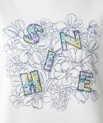 【店舗人気】フラワー刺繍Ｔシャツ【Ｌｅｉｌｉａｎ　ＷＨＩＴＥ　ＬＡＢＥＬ】