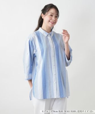 ＜Leilian plus house (Women/大きいサイズ)＞【店舗人気】ストライプブラウス