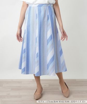 ＜Leilian plus house (Women/大きいサイズ)＞【店舗人気】ストライプフレアスカート