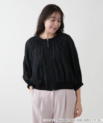＜Leilian plus house (Women/大きいサイズ)＞シアーブルゾン【ＭＵＳＥ　ＢＹ　ＲＯＣＨＡＳ　Ｐｒｅｍｉｅｒｅ】