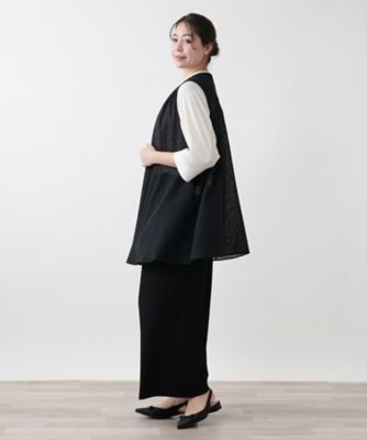ロングニットベスト【ＭＵＳＥ　ＢＹ　ＲＯＣＨＡＳ　Ｐｒｅｍｉｅｒｅ】