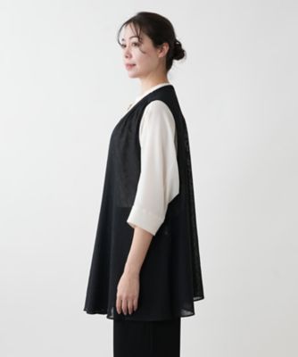 ロングニットベスト【ＭＵＳＥ　ＢＹ　ＲＯＣＨＡＳ　Ｐｒｅｍｉｅｒｅ】