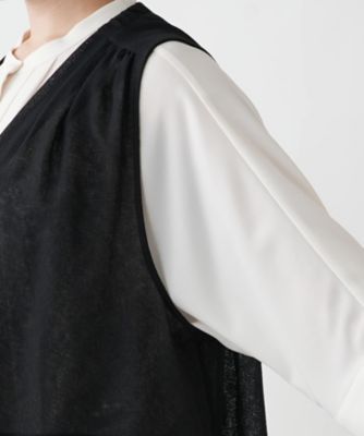 ロングニットベスト【ＭＵＳＥ　ＢＹ　ＲＯＣＨＡＳ　Ｐｒｅｍｉｅｒｅ】
