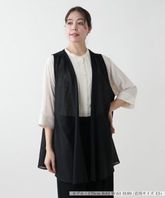 ロングニットベスト【ＭＵＳＥ　ＢＹ　ＲＯＣＨＡＳ　Ｐｒｅｍｉｅｒｅ】