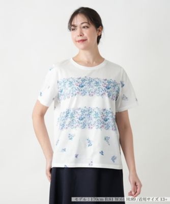 ＜Leilian plus house (Women/大きいサイズ)＞プリントクルーネックカットソー