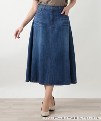 ＜Leilian plus house (Women/大きいサイズ)＞【店舗人気】デニムフレアスカート【Ｌ　ＪＥＡＮＳ】