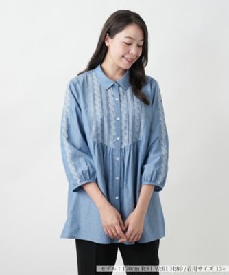 ＜Leilian plus house (Women/大きいサイズ)＞【店舗人気】刺繍ギャザーブラウス【Ｌｅｉｌｉａｎ　ＷＨＩＴＥ　ＬＡＢＥＬ】