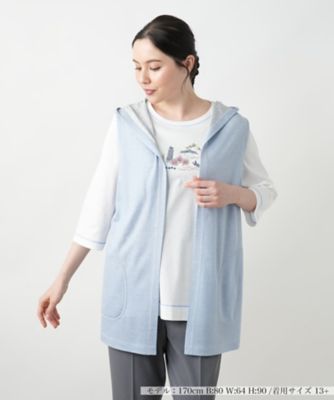 ＜Leilian plus house (Women/大きいサイズ)＞【店舗人気】リバーシブルフーデッドベスト【Ｌｅｉｌｉａｎ　ＷＨＩＴＥ　ＬＡＢＥＬ】