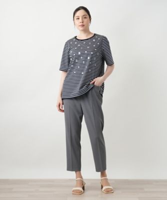【店舗人気】ドットボーダーＴシャツ【Ｌｅｉｌｉａｎ　ＷＨＩＴＥ　ＬＡＢＥＬ】