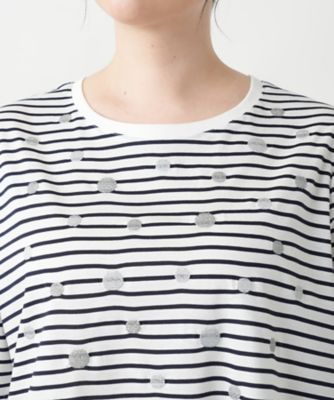 【店舗人気】ドットボーダーＴシャツ【Ｌｅｉｌｉａｎ　ＷＨＩＴＥ　ＬＡＢＥＬ】