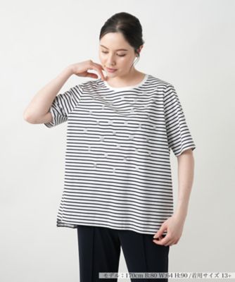 【店舗人気】ドットボーダーＴシャツ【Ｌｅｉｌｉａｎ　ＷＨＩＴＥ　ＬＡＢＥＬ】