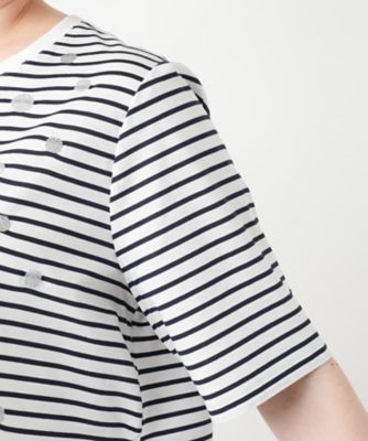 【店舗人気】ドットボーダーＴシャツ【Ｌｅｉｌｉａｎ　ＷＨＩＴＥ　ＬＡＢＥＬ】