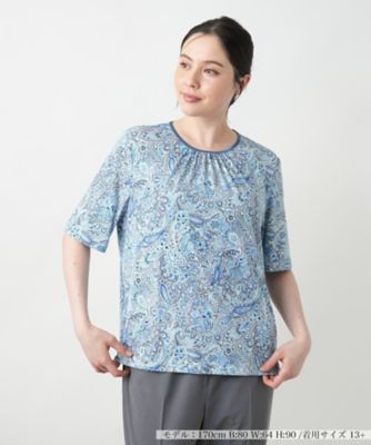 ＜Leilian plus house (Women/大きいサイズ)＞【店舗人気】ペイズリーカットソー【Ｌｅｉｌｉａｎ　ＷＨＩＴＥ　ＬＡＢＥＬ】